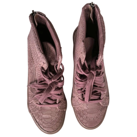 VANS Sk8-Hi Slim Back Zip Mono Python Twilight Mauve Suede W8.0/ M6.5 - Picture 5 of 12